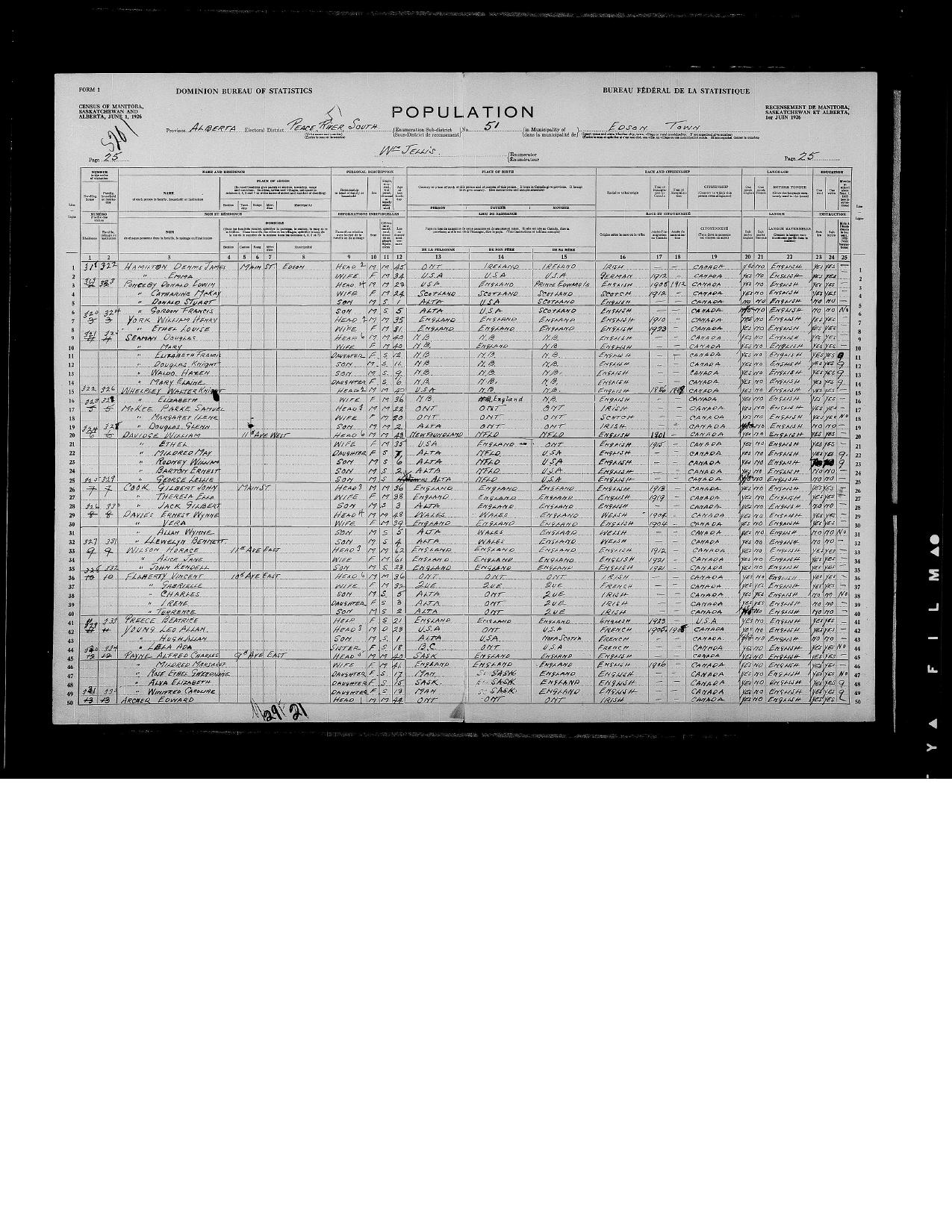 First page preview of 1926-census-ponceby-household-1926-original-with-citation.pdf