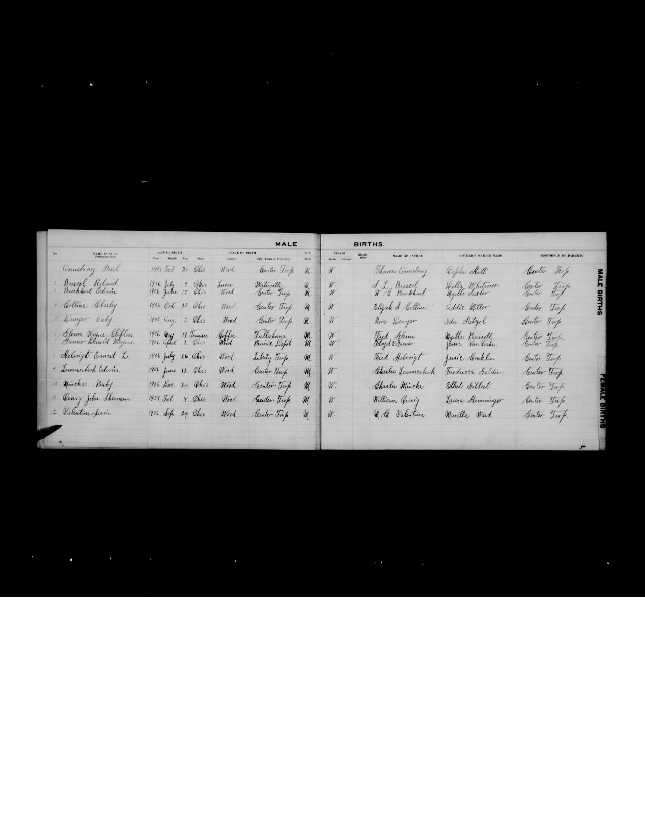 First page preview of birth-register-paul-edward-armstrong-1907.pdf