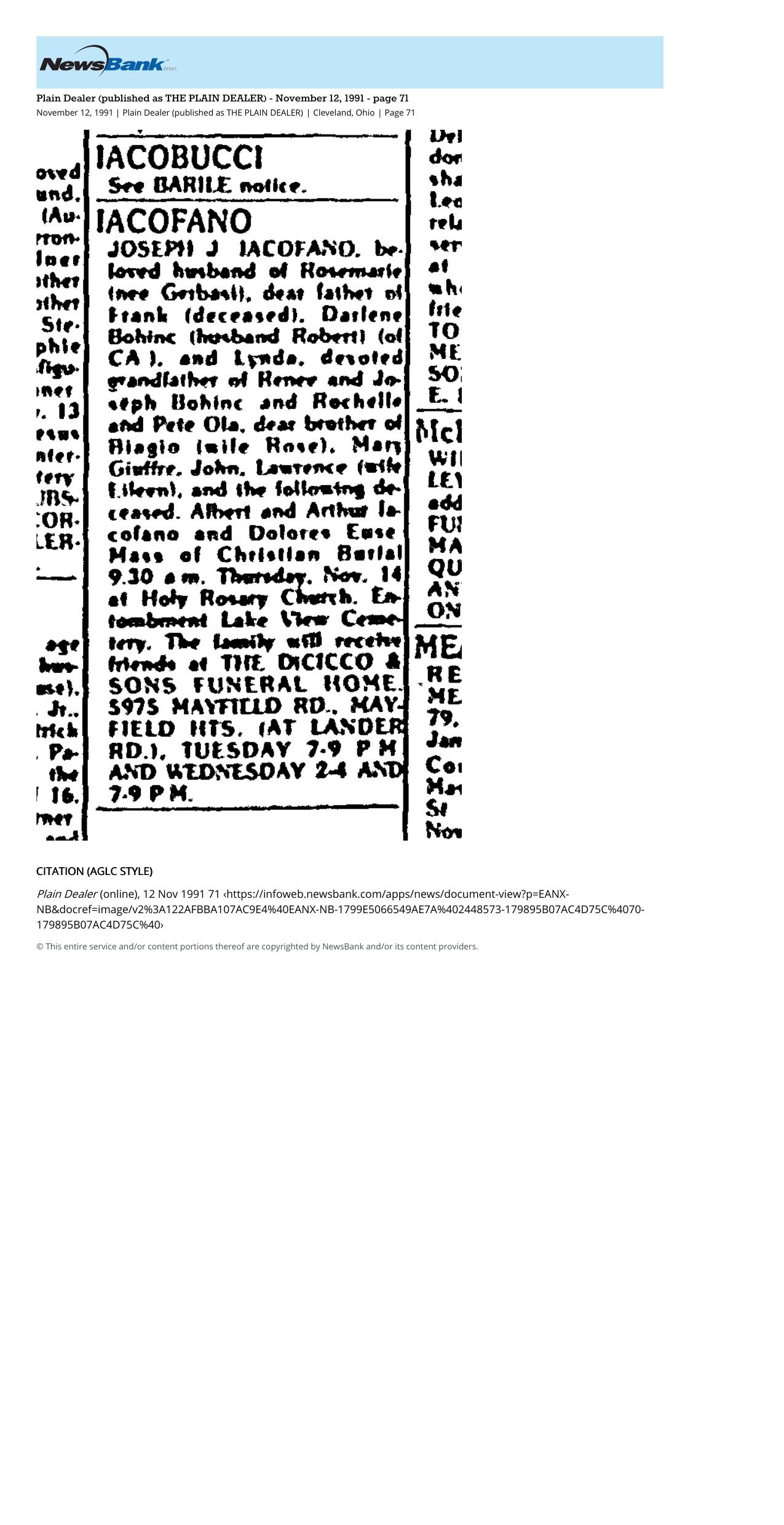 First page preview of Iacofano, Joseph J__Plain_Dealer_published_as_THE_PLAIN_DEALER___November_12_1991__p71.pdf
